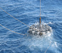 instruments descending into ocean waters.